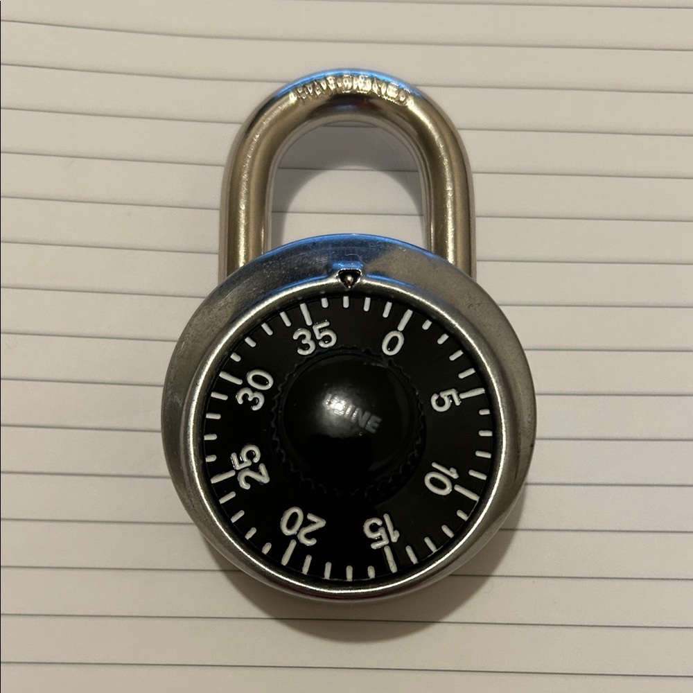 Black and Silver Combination Lock